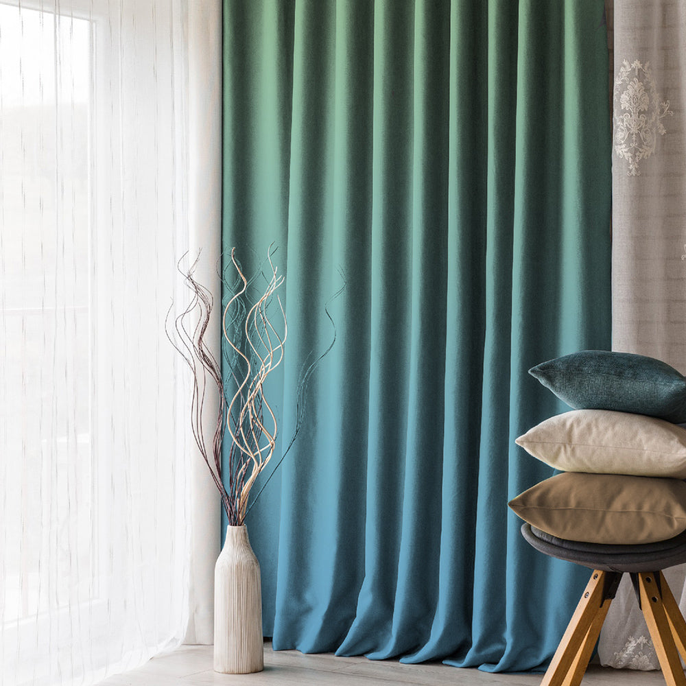 Elegant Ombre Print Room Darkening Curtain - Set of 2 - DSOFC10