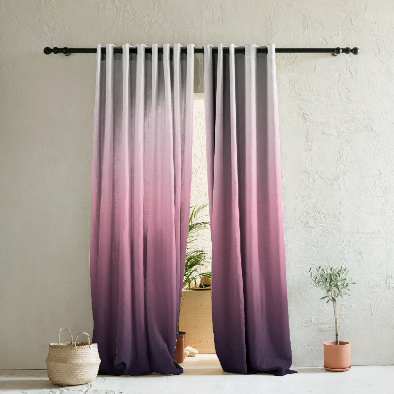 Elegant Ombre Print Room Darkening Curtain - Set of 2 - DSOFC15