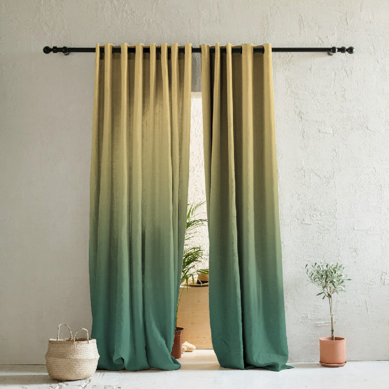 Elegant Ombre Print Room Darkening Curtain Set of 2, OMBRE24