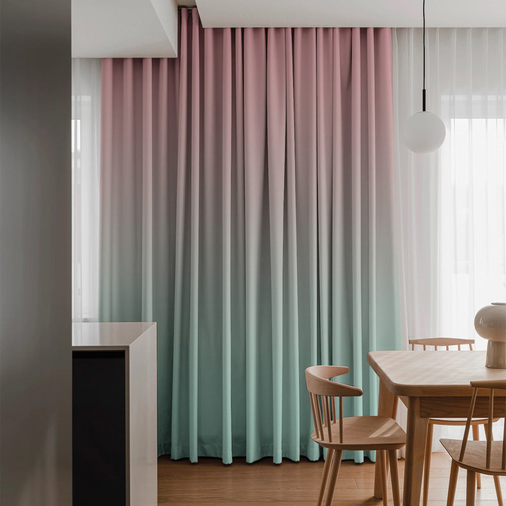 Elegant Ombre Print Room Darkening Curtain Set of 2, OMBRE25