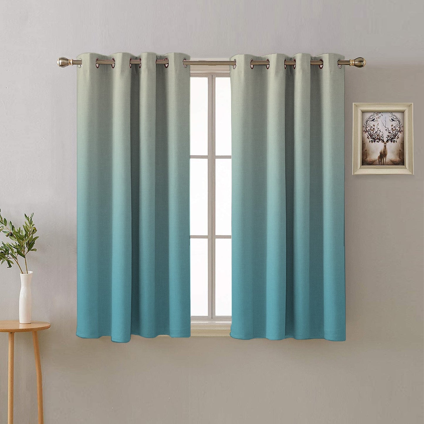 Elegant Ombre Print Room Darkening Curtain Set of 2, OMBRE26