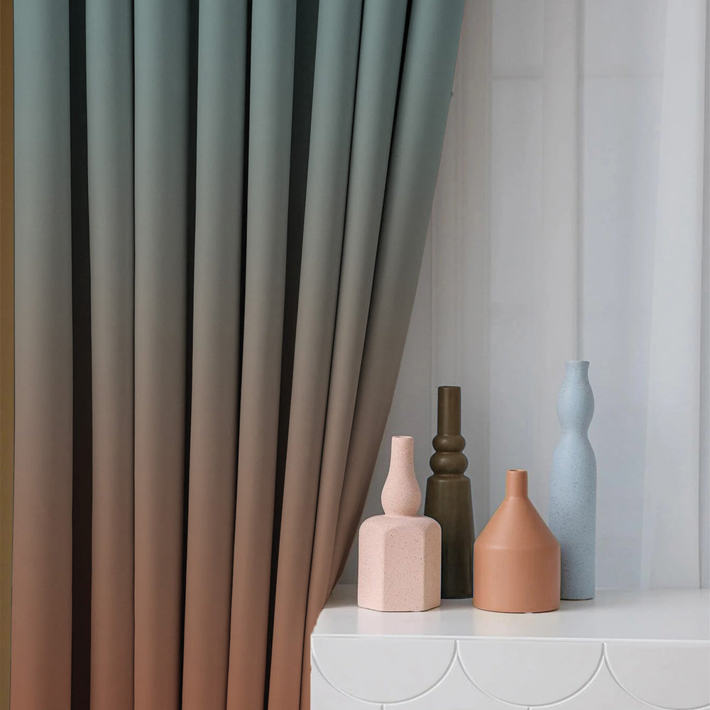 Elegant Ombre Print Room Darkening Curtain Set of 2, OMBRE27