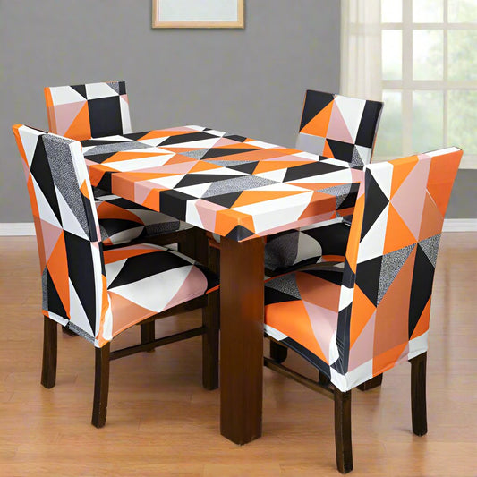 CoverHome - Prism Orange Elastic Chairs Table Covers
