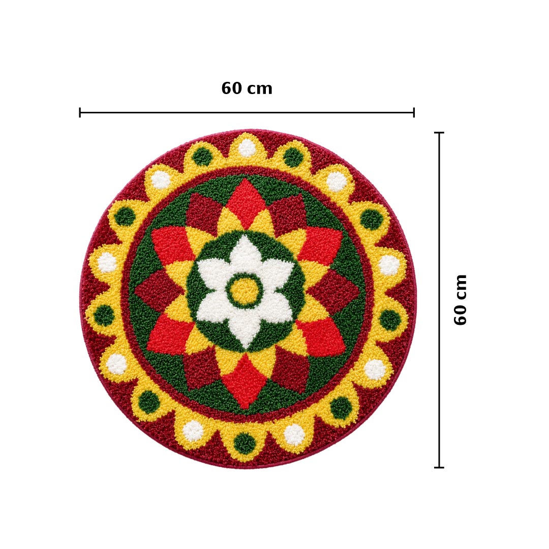 Rangoli Marigold Bloom Door and Bathroom Mat