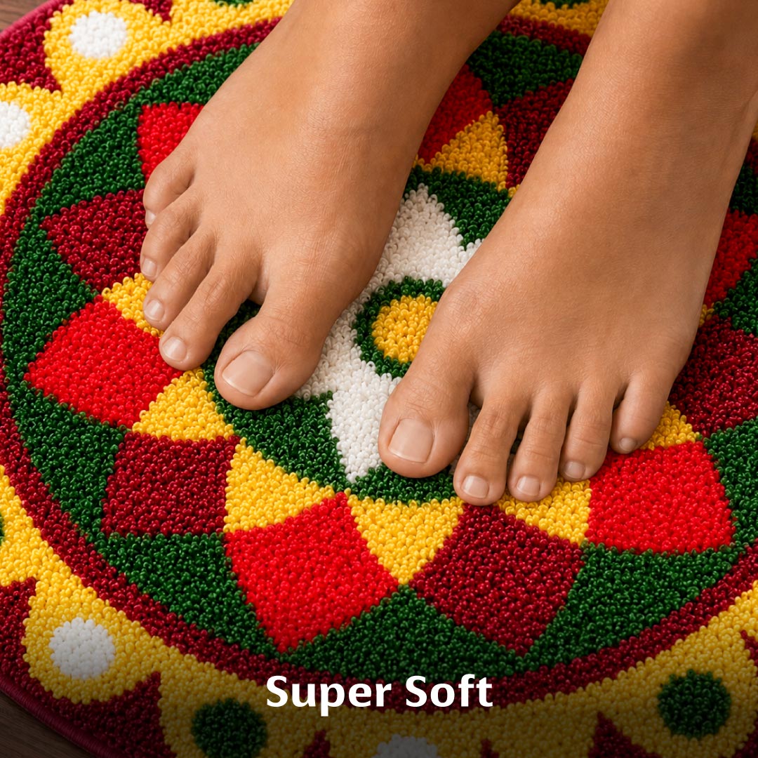 Rangoli Marigold Bloom Door and Bathroom Mat