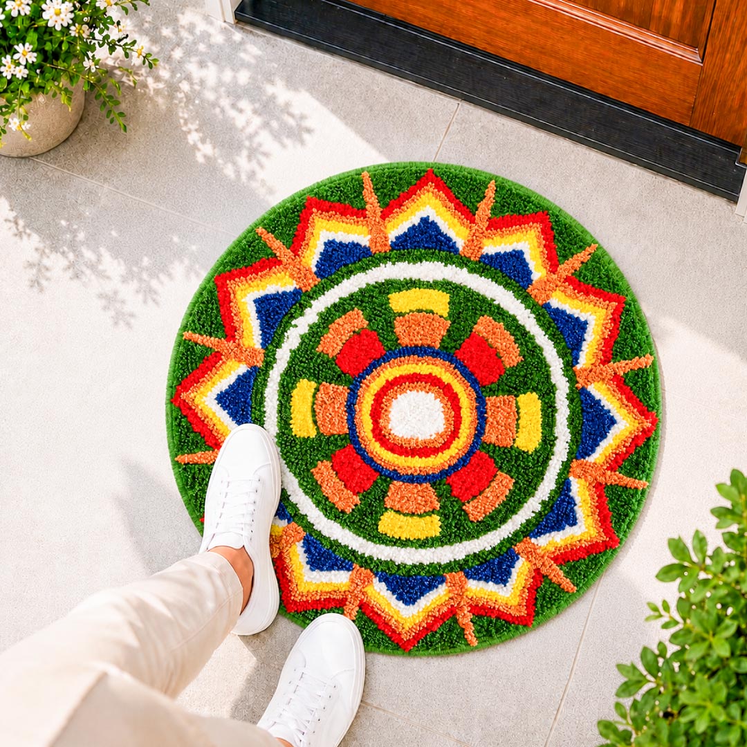 Rangoli Carnival Sun Door and Bathroom Mat