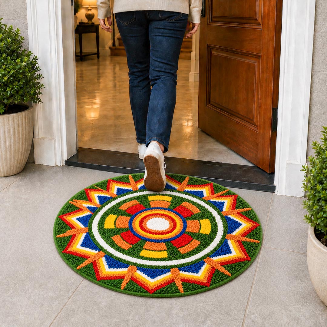 Rangoli Carnival Sun Door and Bathroom Mat