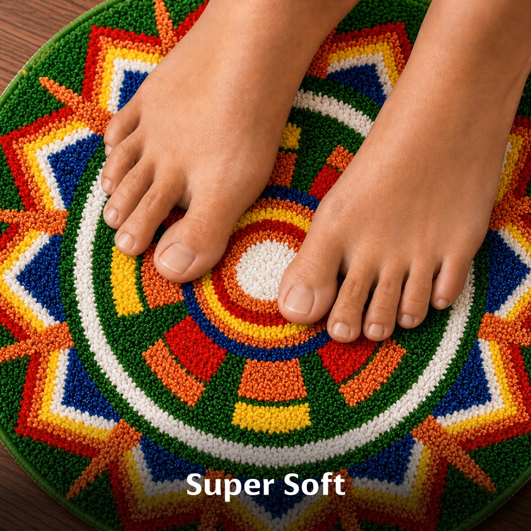 Rangoli Carnival Sun Door and Bathroom Mat