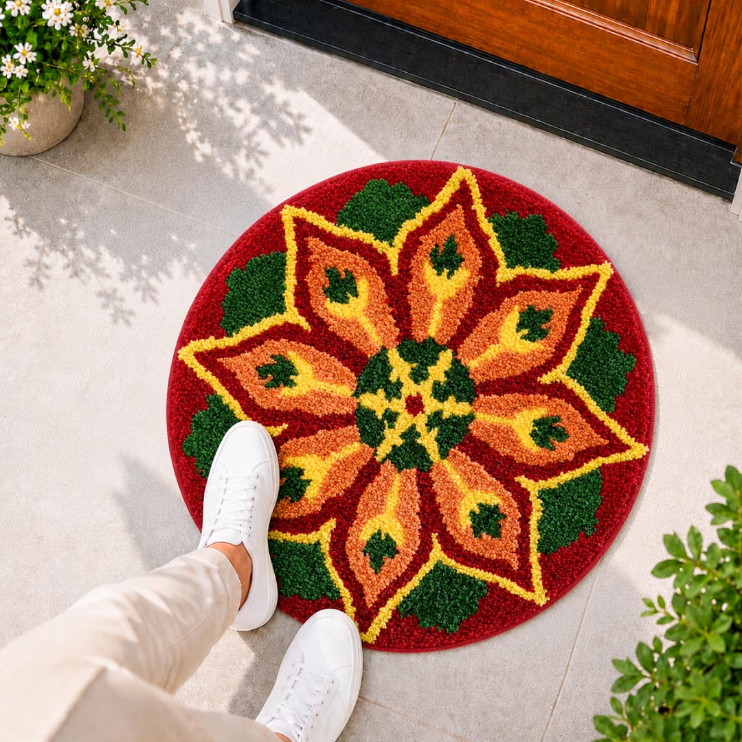 Rangoli Ember Star Door and Bathroom Mat