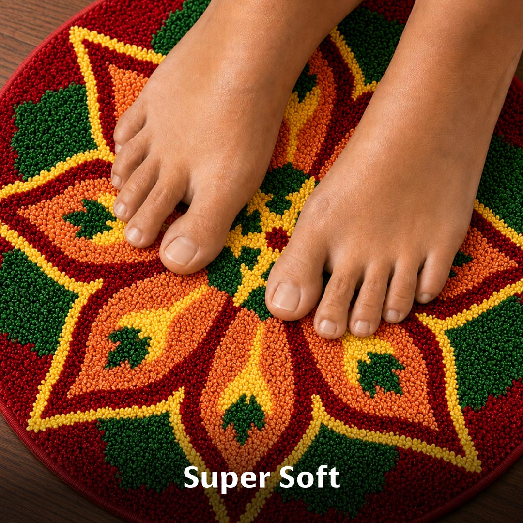 Rangoli Ember Star Door and Bathroom Mat