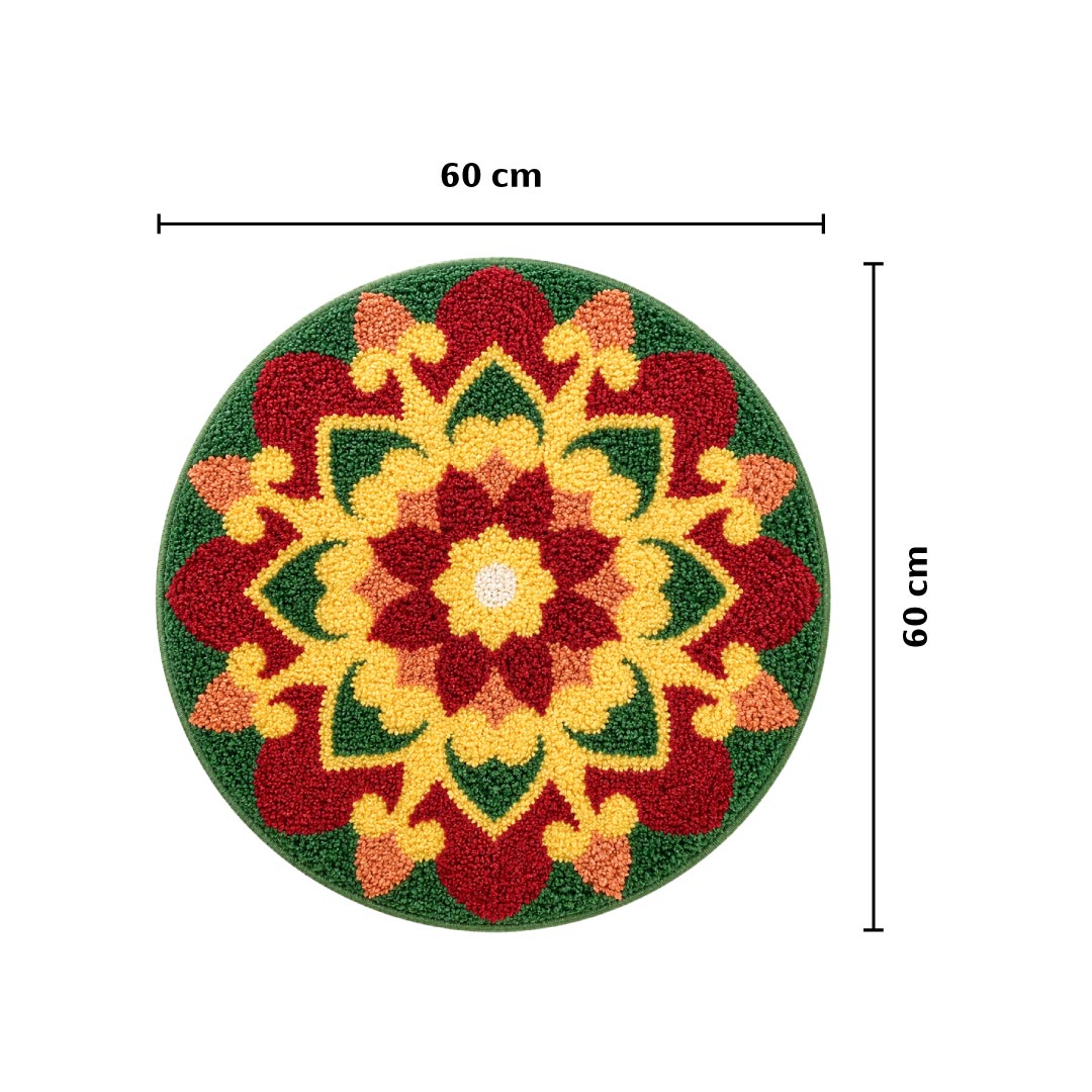 Rangoli Lotus Garden Door and Bathroom Mat