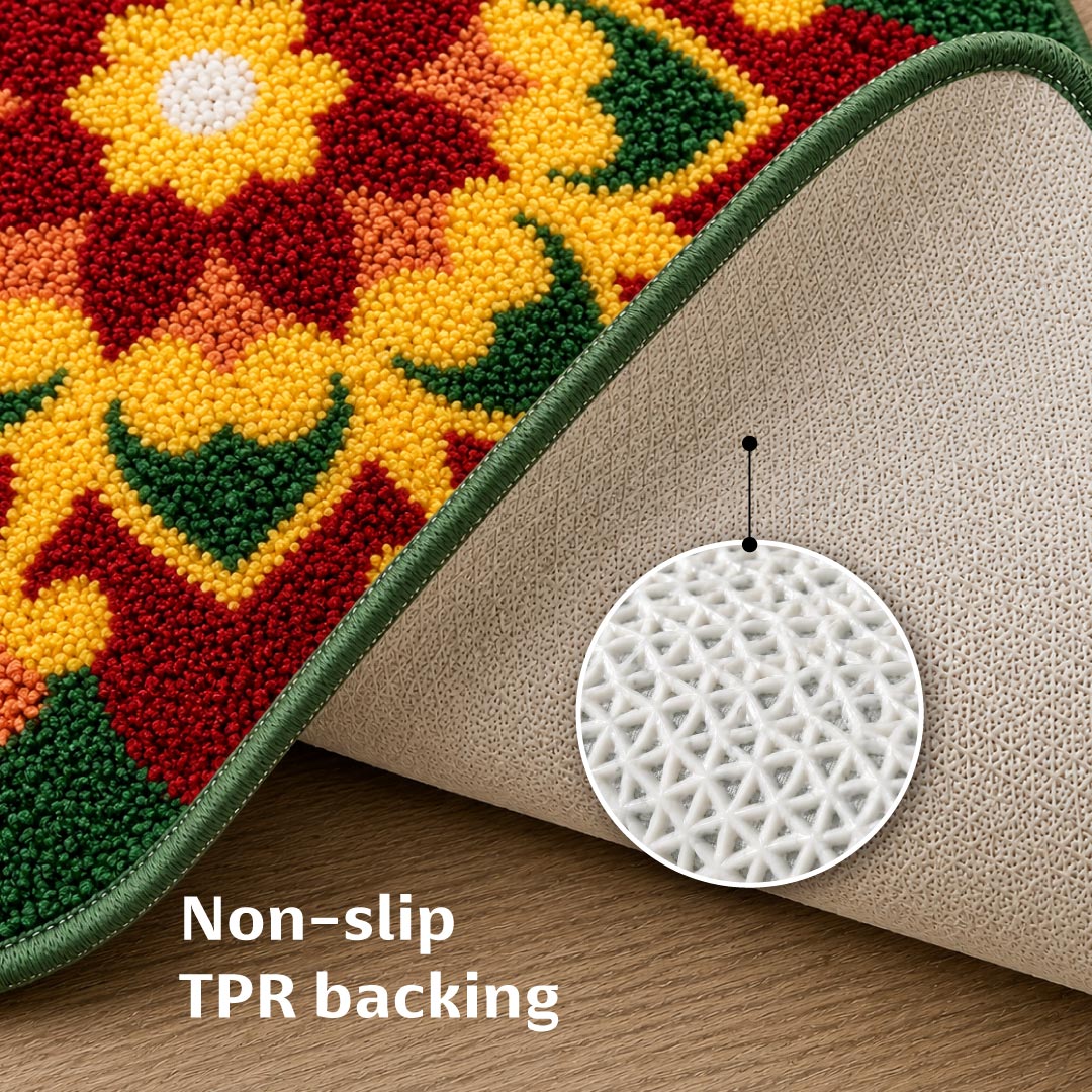 Rangoli Lotus Garden Door and Bathroom Mat