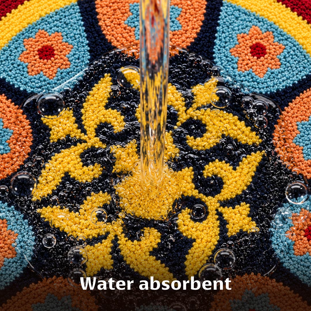 Rangoli Azure Tile Door and Bathroom Mat