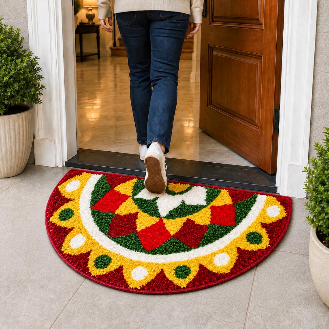 Kolam Marigold Bloom Door and Bathroom Mat