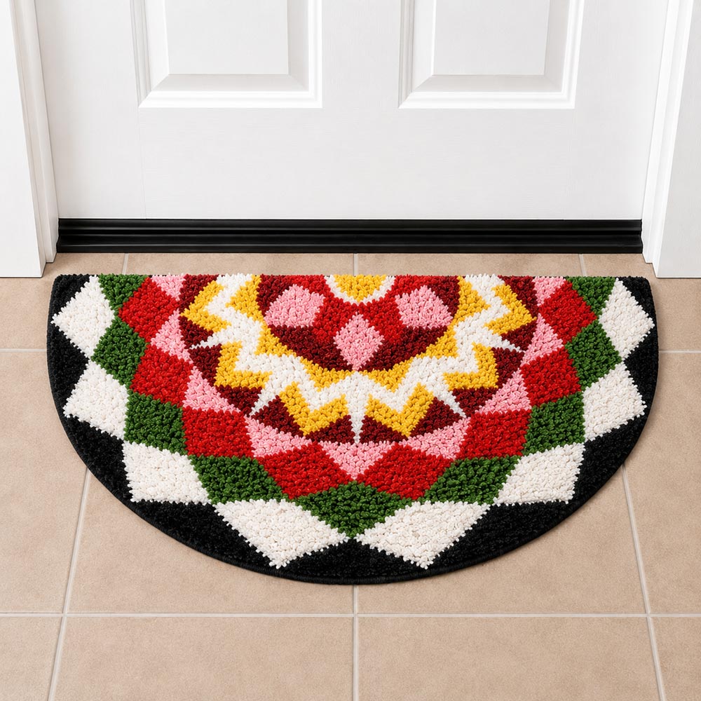 Kolam Chevron Bloom Door and Bathroom Mat