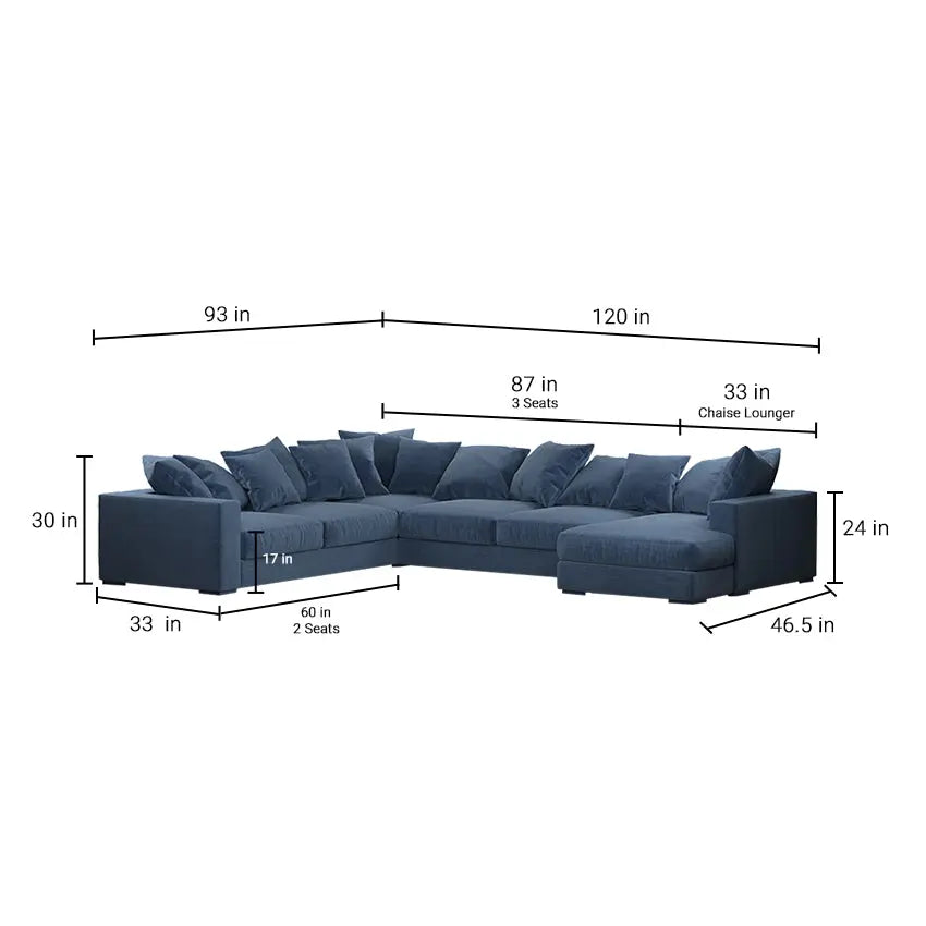 Striado Upholstered Sofa With Chaise Sectional