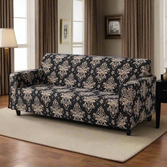 Buy washable sofa covers online in Dombivli & across India – available for 3-seater, 5-seater & L-shape sofas in multiple colors like grey, blue, beige, brown & floral prints – Super Furnishing