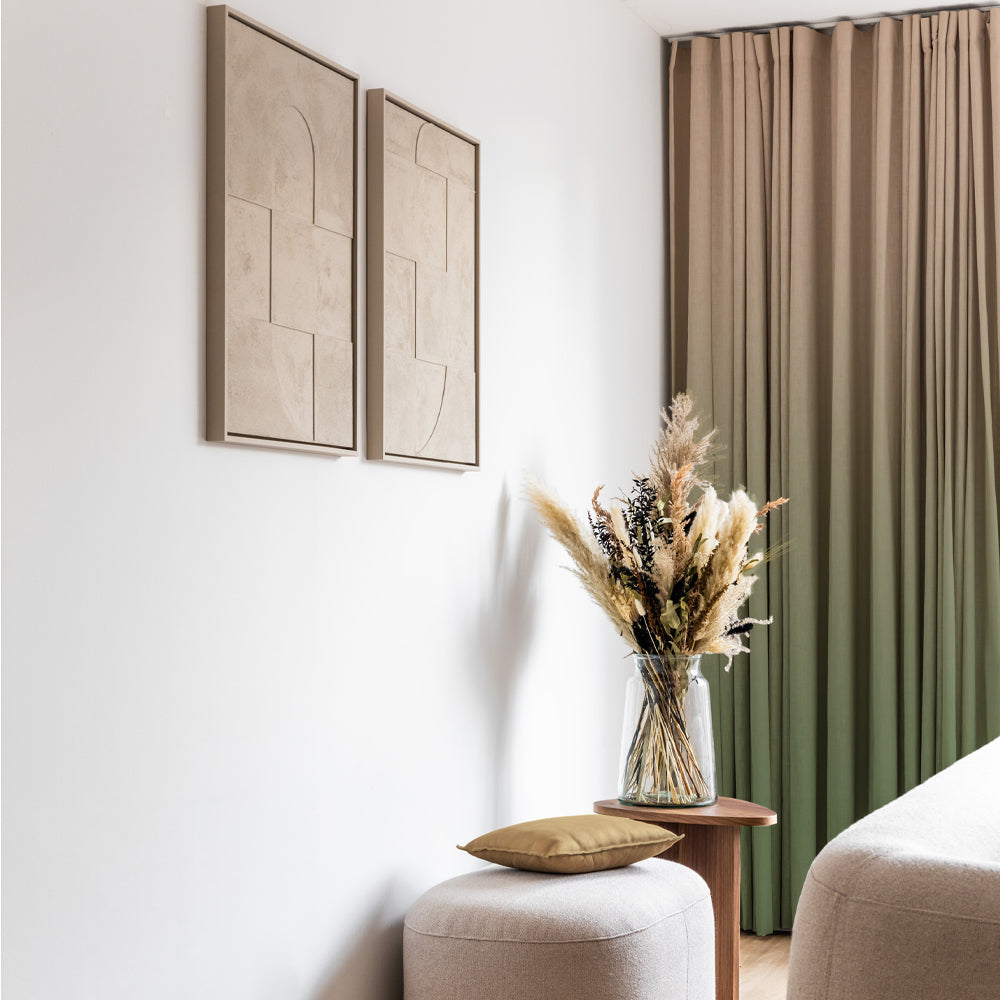 Elegant Ombre Print Room Darkening Curtain - Set of 2 - DSTMI4