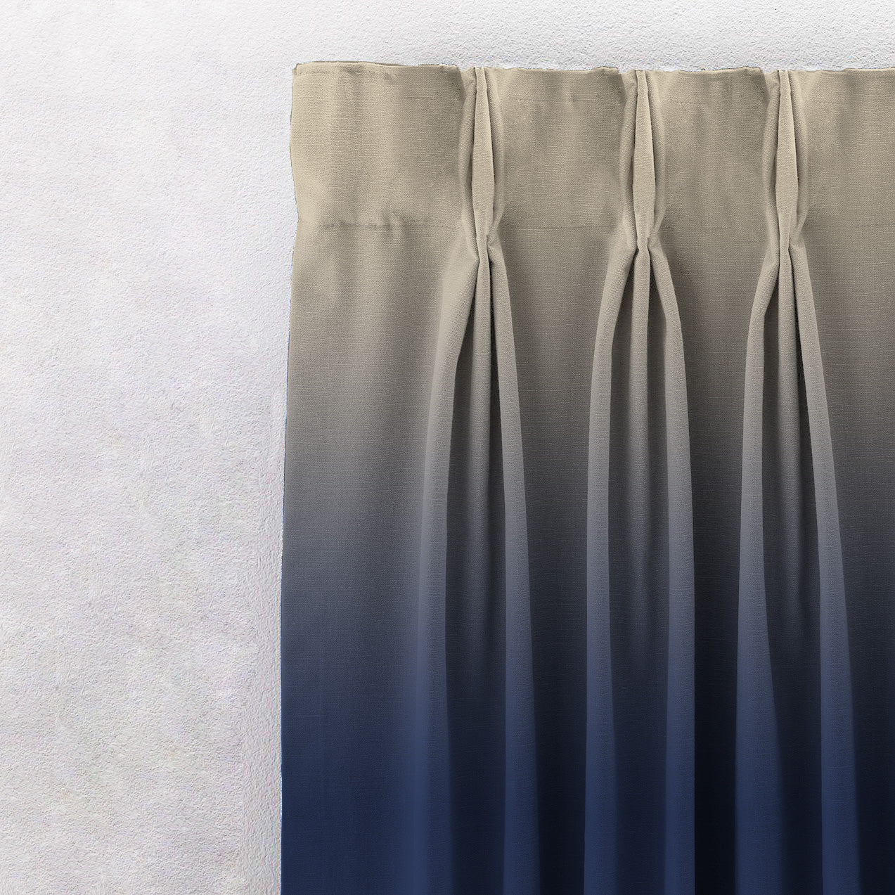 Elegant Floral & Ombre Print Combination Room Darkening Curtains - Set Of 4 Door Curtain (428ATWOM4) - Blue & Beige
