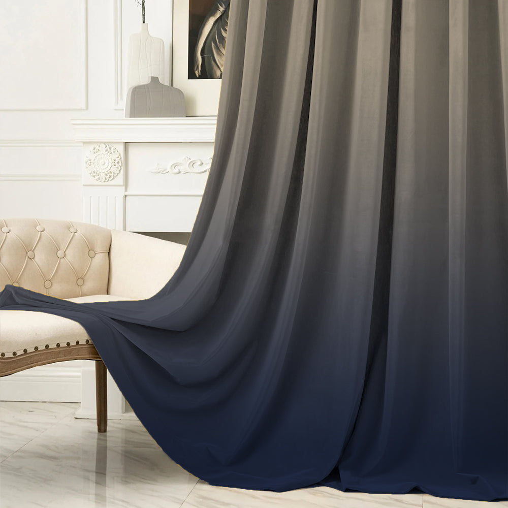 Elegant Ombre Print Room Darkening Curtain - Set of 2 - DSTWOM4