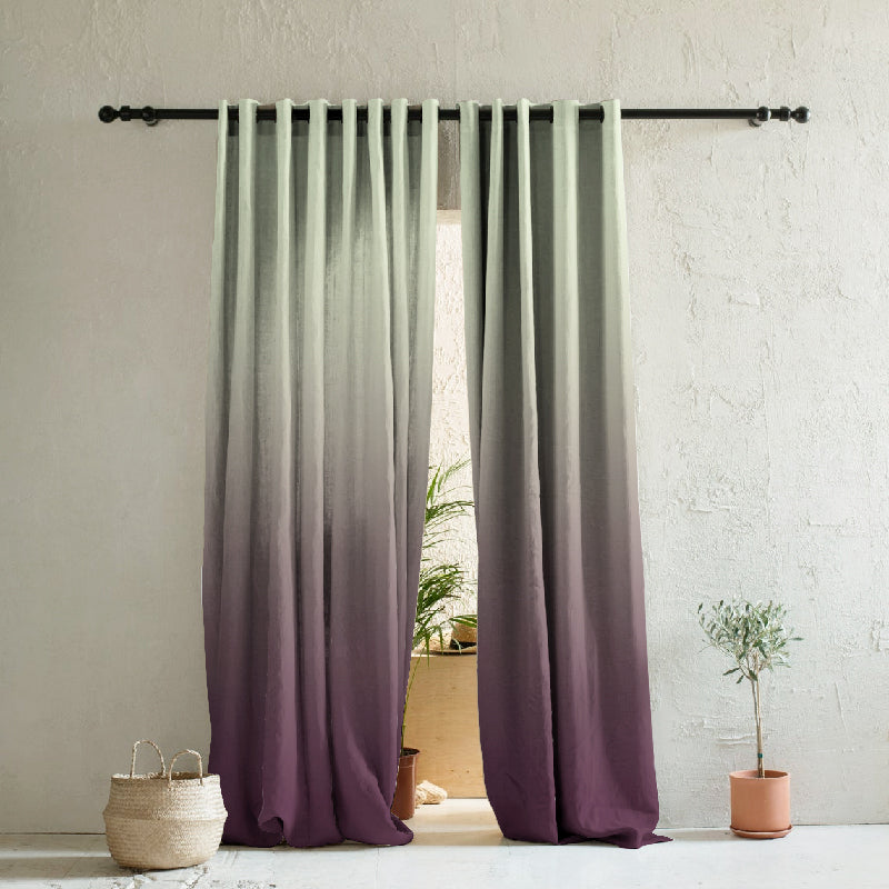 Elegant Ombre Print Room Darkening Curtain - Set of 2 - DSUTSV6