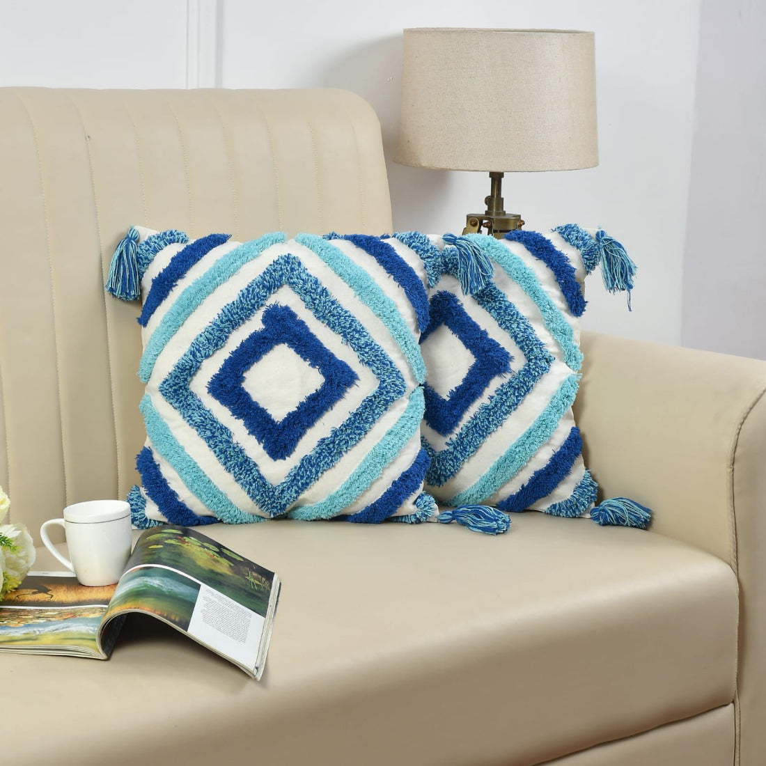 Bohemian Decor Hand Crafted Throw Cushion Covers 16”x 16”