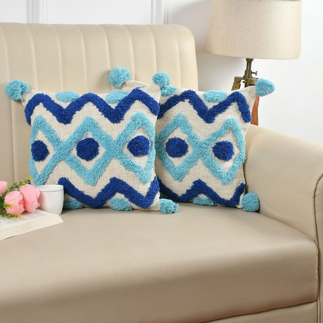 Bohemian Decor Hand Crafted Throw Cushion Covers 16”x 16”