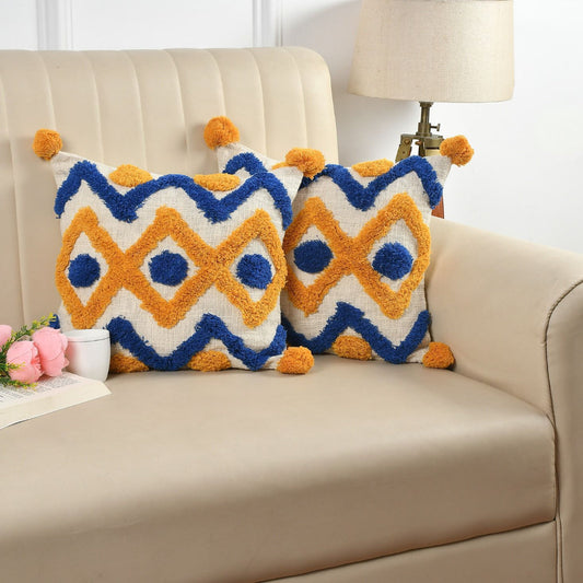 Bohemian Decor Hand Crafted Throw Cushion Covers 16”x 16”