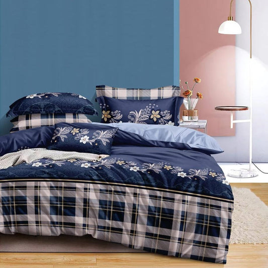 Midnight Elegance 210 TC Cotton Blend Flat King Bedsheet
