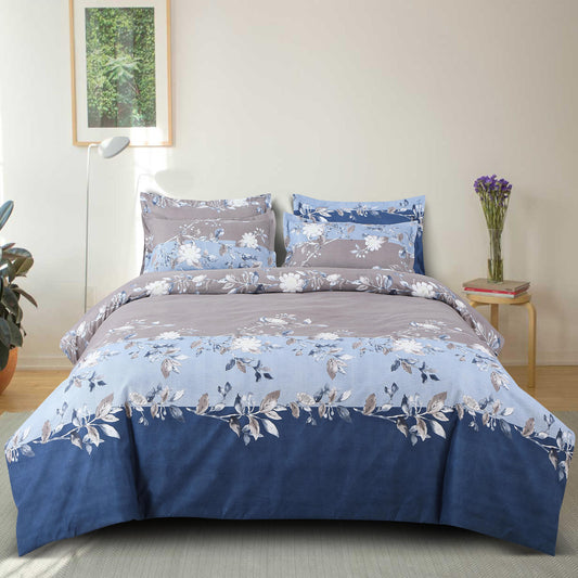Grey Pastel 210 TC Cotton Blend Flat King Bedsheet