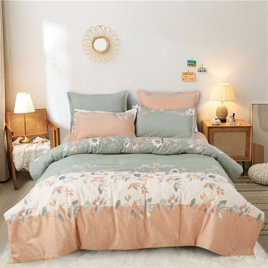 Orange Pastel 210 TC Cotton Blend Flat King Bedsheet