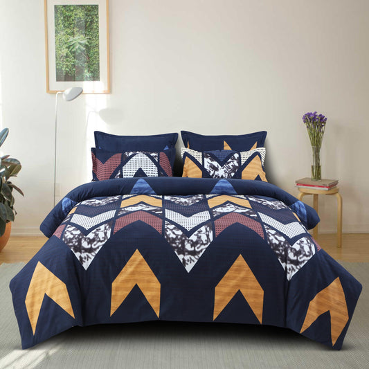 Pastel Geometry 210 TC Cotton Blend Flat King Bedsheet