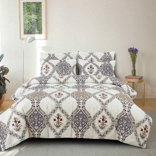 Breezy Strokes 210 TC Cotton Blend Flat King Bedsheet