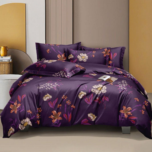 Violets Euphoria 210 TC Cotton Blend Flat King Bedsheet