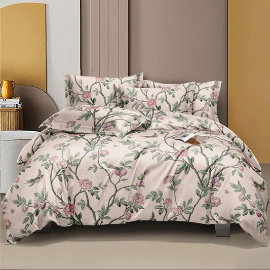 Peach Dreams 210 TC Cotton Blend Flat King Bedsheet