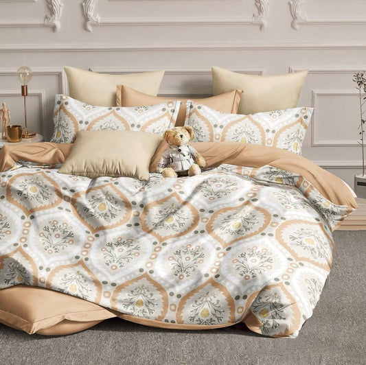 Paradise Glow 210 TC Cotton Blend Flat King Bedsheet