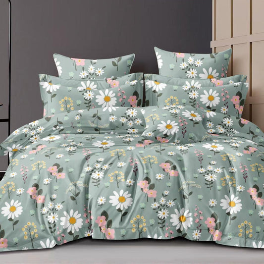 Daisy Dreams 180 TC Cotton Blend Flat King Bedsheet