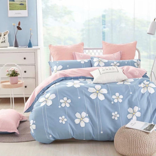 Celestial Blooms 180 TC Cotton Blend Flat King Bedsheet