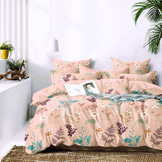 Rustic Floral 210 TC Cotton Blend Flat King Bedsheet