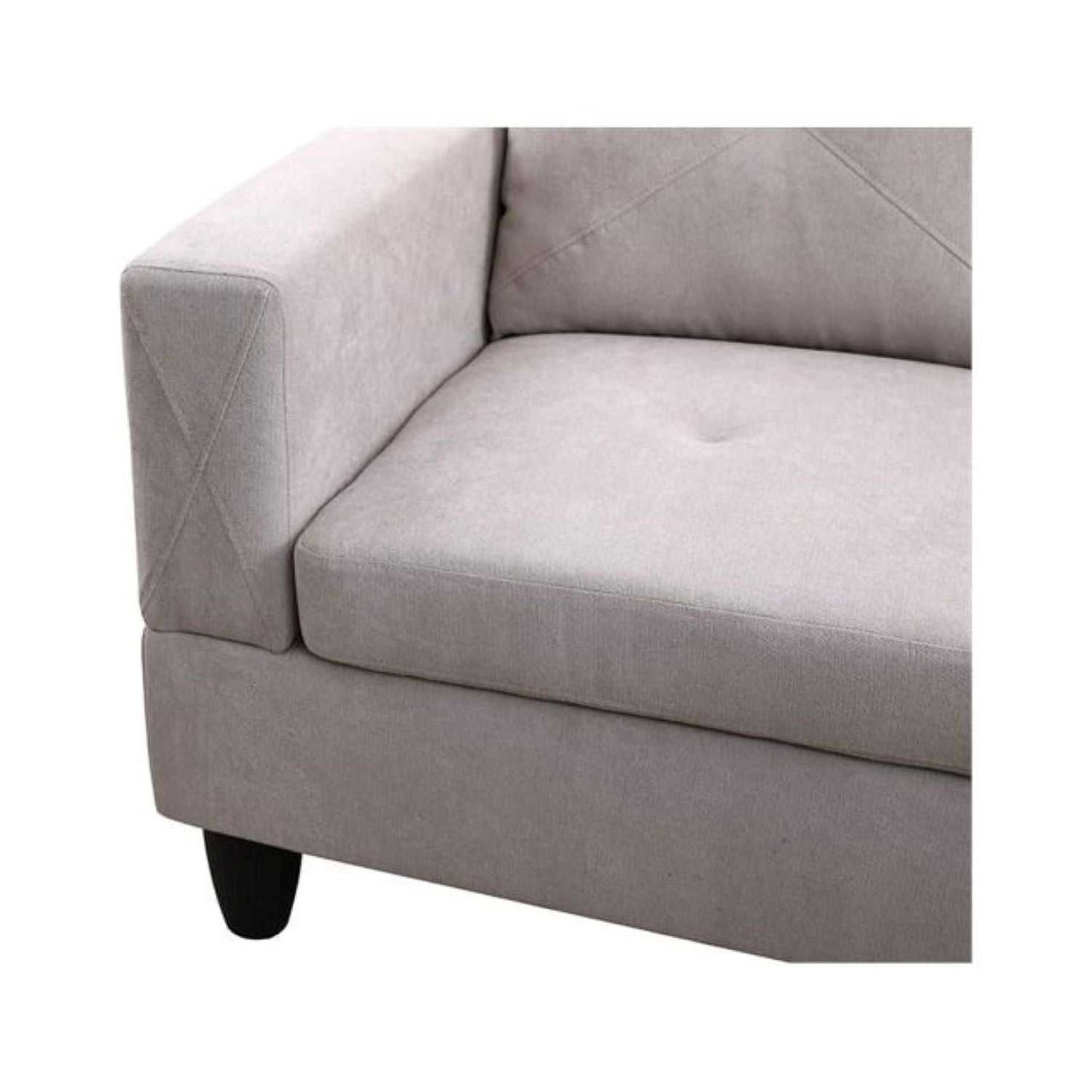 Christen 5 Seater L Shape Fabric Sofa Set with Storage Ottoman