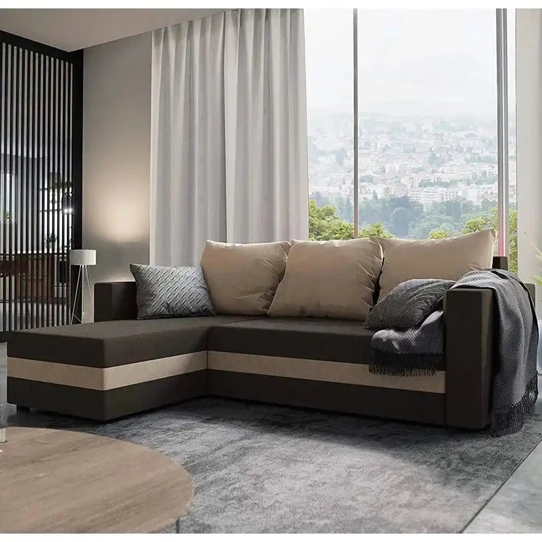 Adrain 4 Seater L Shape Sofa- Living Room