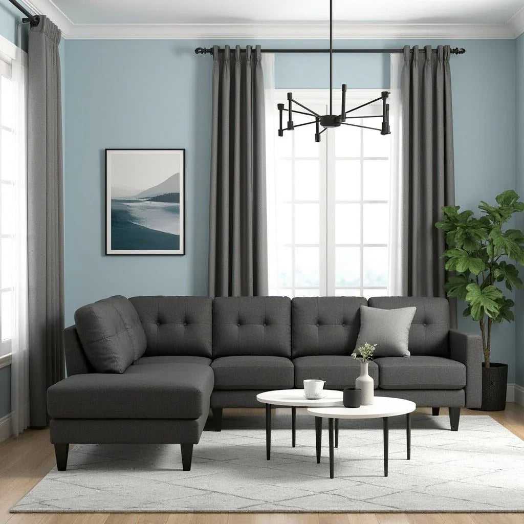 Alfredo 5 Seater Fabric L Shape Sofa