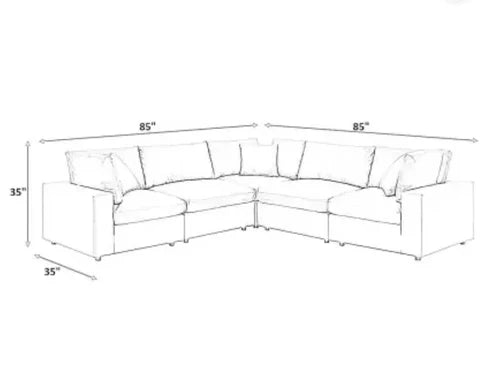 Alston Fabric L Shape 5 Seater Corner Sofa | Modern Living Room Sofa
