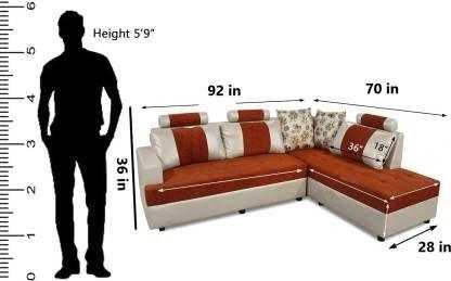 Booster L Shape RHS Half-leather 6 Seater Sofa