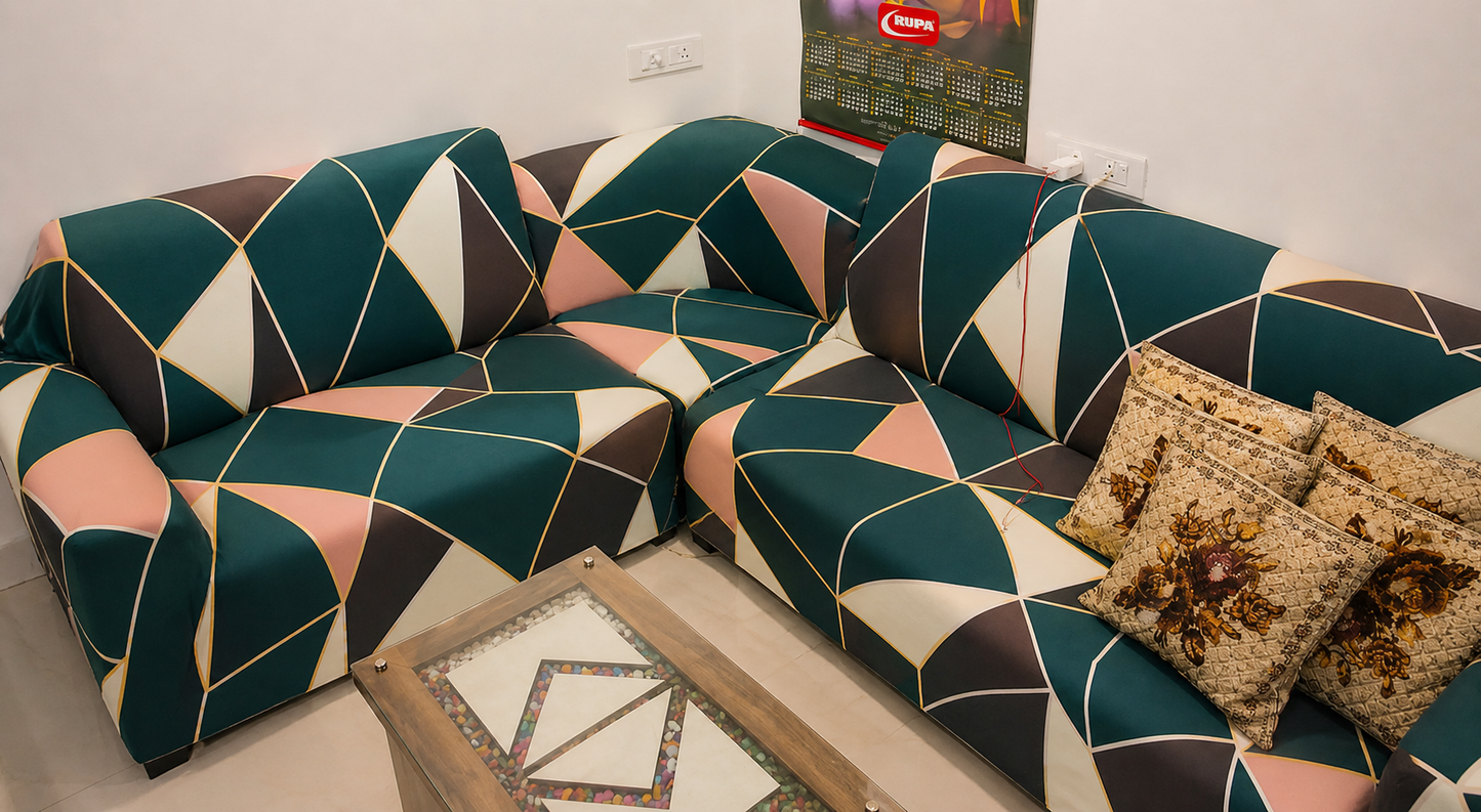 Peach Prism - Luxury Quality Strechable & Dust-proof Sofa Cover