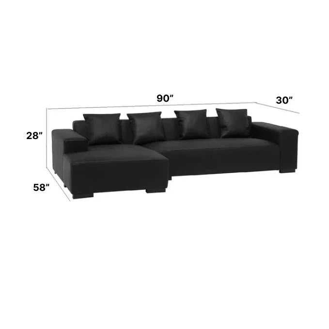 Cabell L Shape Leatherette 5 Seater Sofa for Living Room