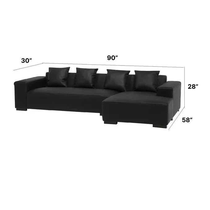Cabell L Shape Leatherette 5 Seater Sofa for Living Room
