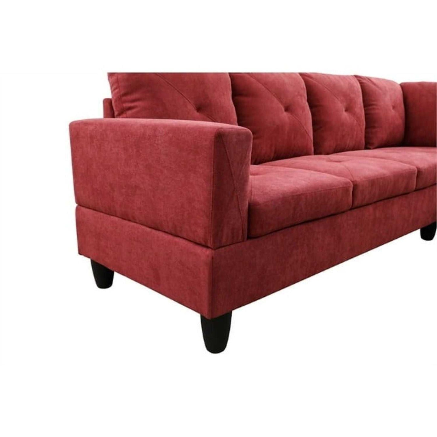 Christen 5 Seater L Shape Fabric Sofa Set with Storage Ottoman