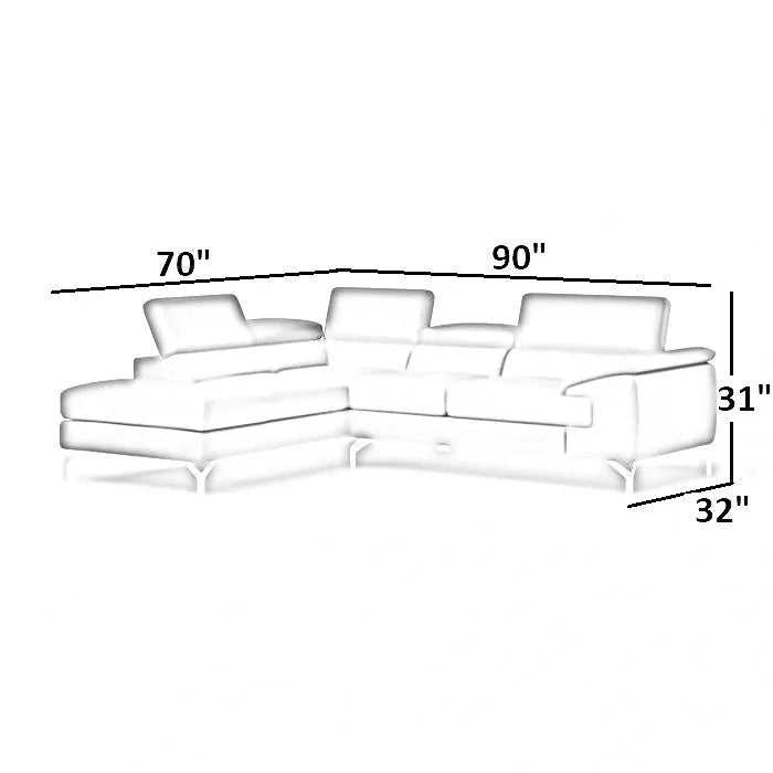 Crasio 5 Seater L Shape Leatherette Sofa for Living Room | Modern Corner Sectional Sofa with Chaise Lounge
