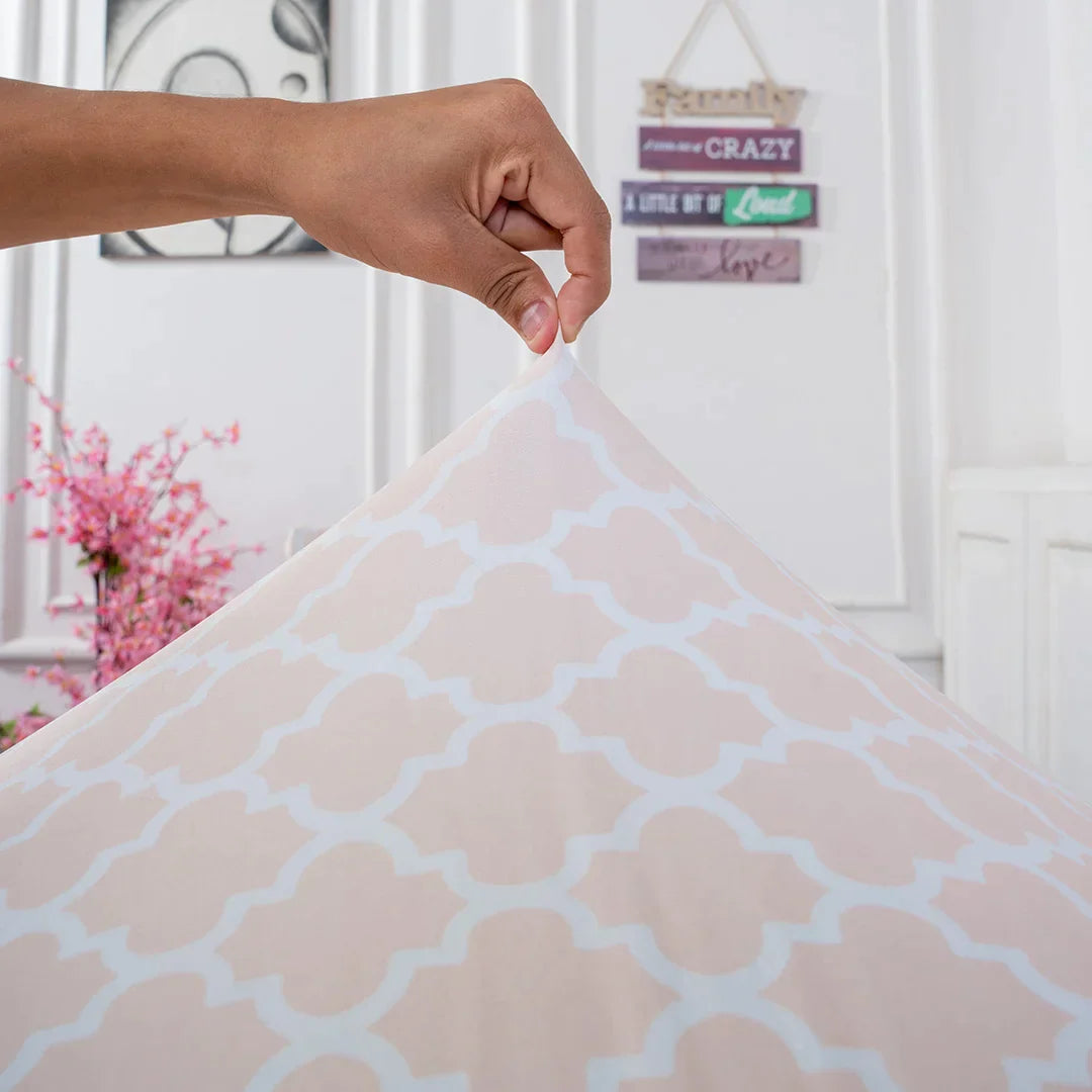 Cream Diamond Chair Table Covers - Dustproof, Stain-Free, Machine Washable & Water Resistant